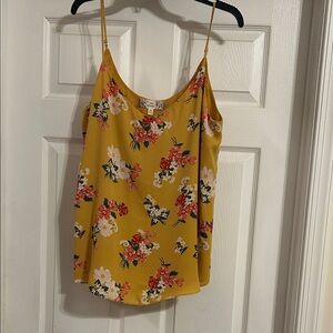 Pink Republic Floral Spaghetti Strap Cami Top - Mustard